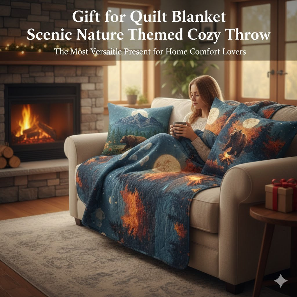 Gift for Quilt Blanket Scenic Nature Themed Cozy Throw The Most Versatile Present for Home Comfort Lovers