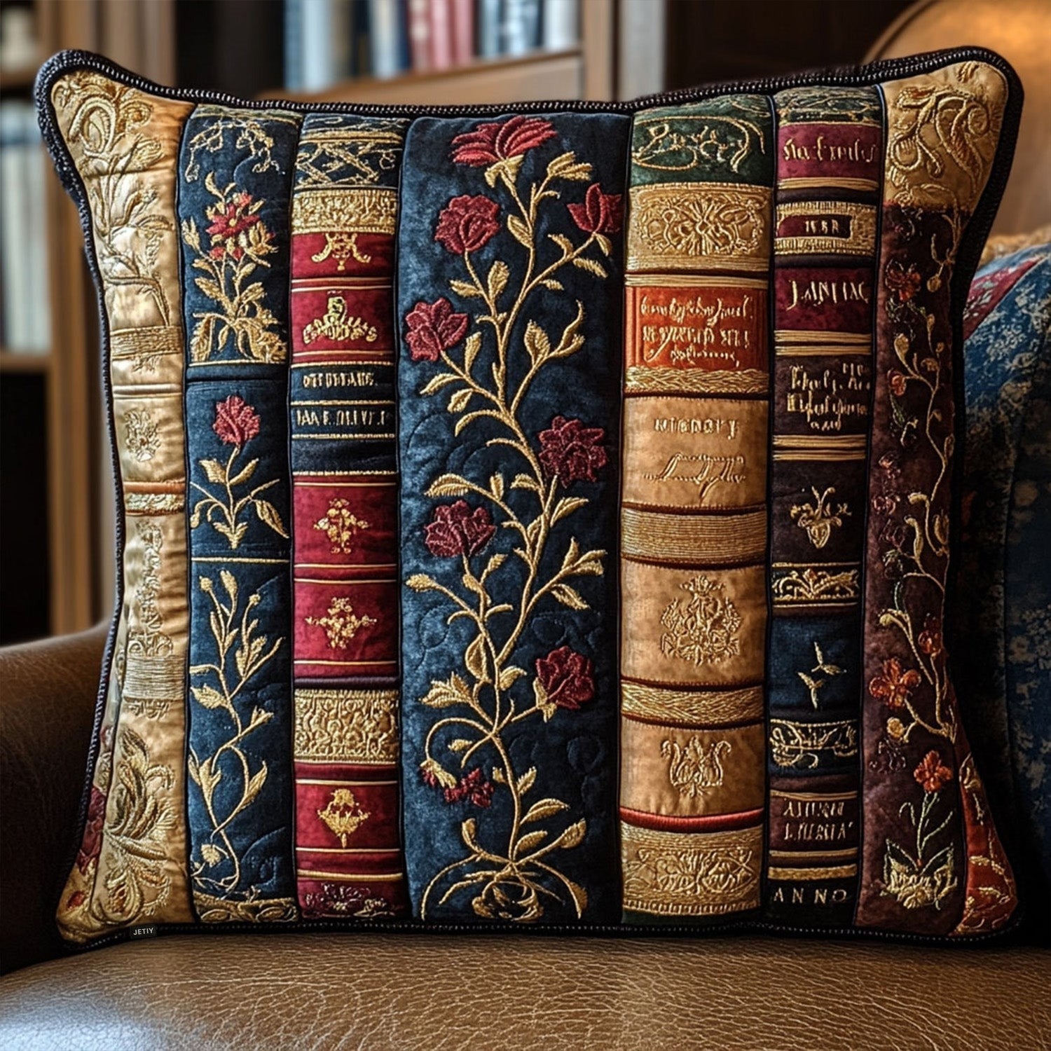 Antique Library Quilted Pillow Case Christmas Home Decor Xmas Gifts For Bookworms - Bancroftclothings