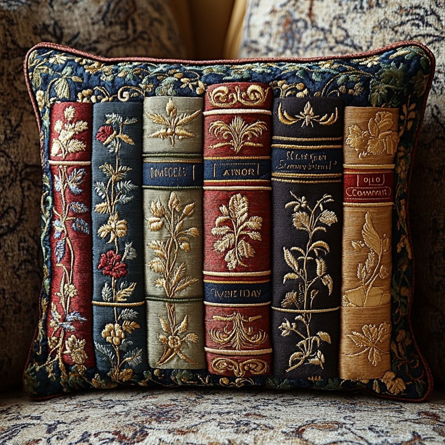 Antique Library Quilted Pillow Case Holiday Home Decor Christmas Gifts For Bookish - Bancroftclothings