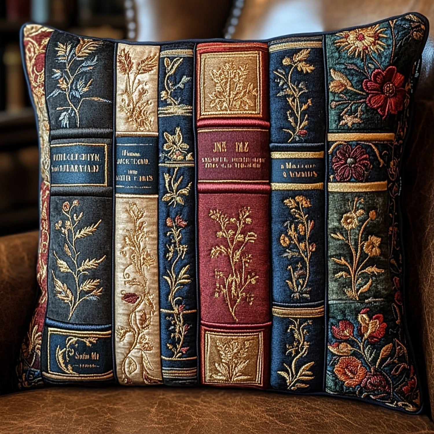 Antique Library Quilted Pillow Case Xmas Home Decor Christmas Gifts For Book Lover - Bancroftclothings