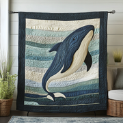 Aqua Drifter Quilted Blanket Best Throw Blanket Whale Themed Presents - Bancroftclothings