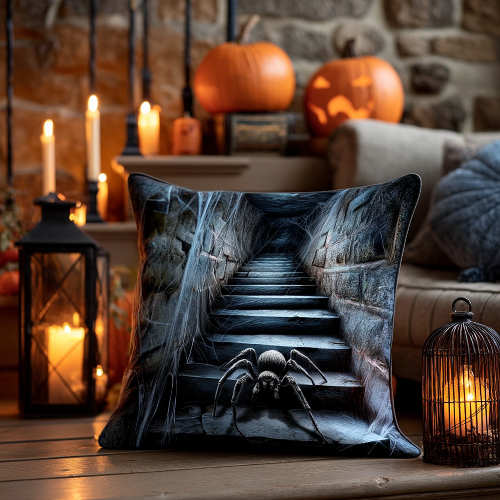 Arachnid Terror Quilted Pillow Case Decorative Pillow Cases Halloween Gifts For Girlfriend - Bancroftclothings