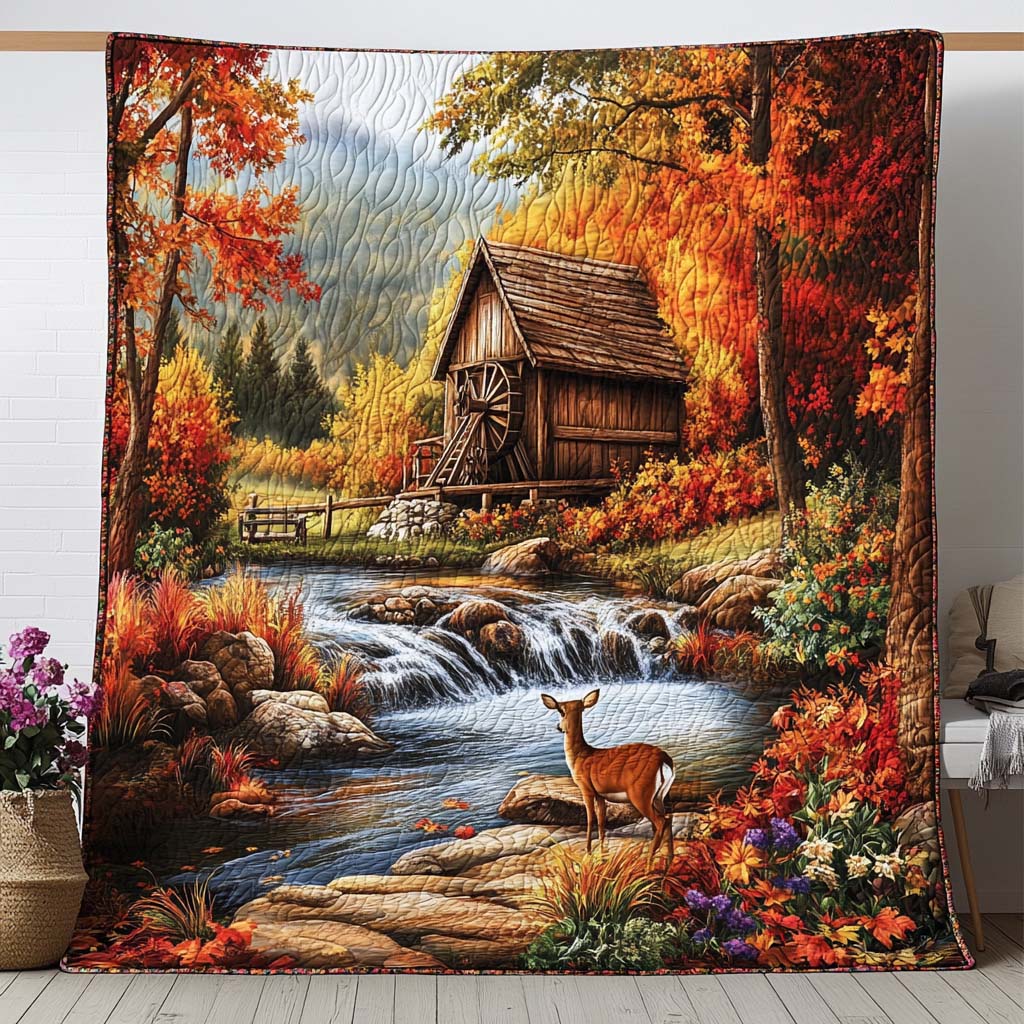 Autumn Dream View Quilted Blanket Cute Fall Blankets Best Family Christmas Gifts - Bancroftclothings