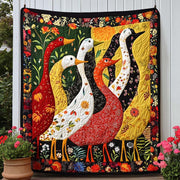 Autumn Duck Dance Quilted Blanket Best Throw Blanket Gift Ideas For Duck Lovers - Bancroftclothings