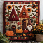 Autumn Friends Quilted Blanket Fall Couch Blanket Gnome Themed Gifts - Bancroftclothings