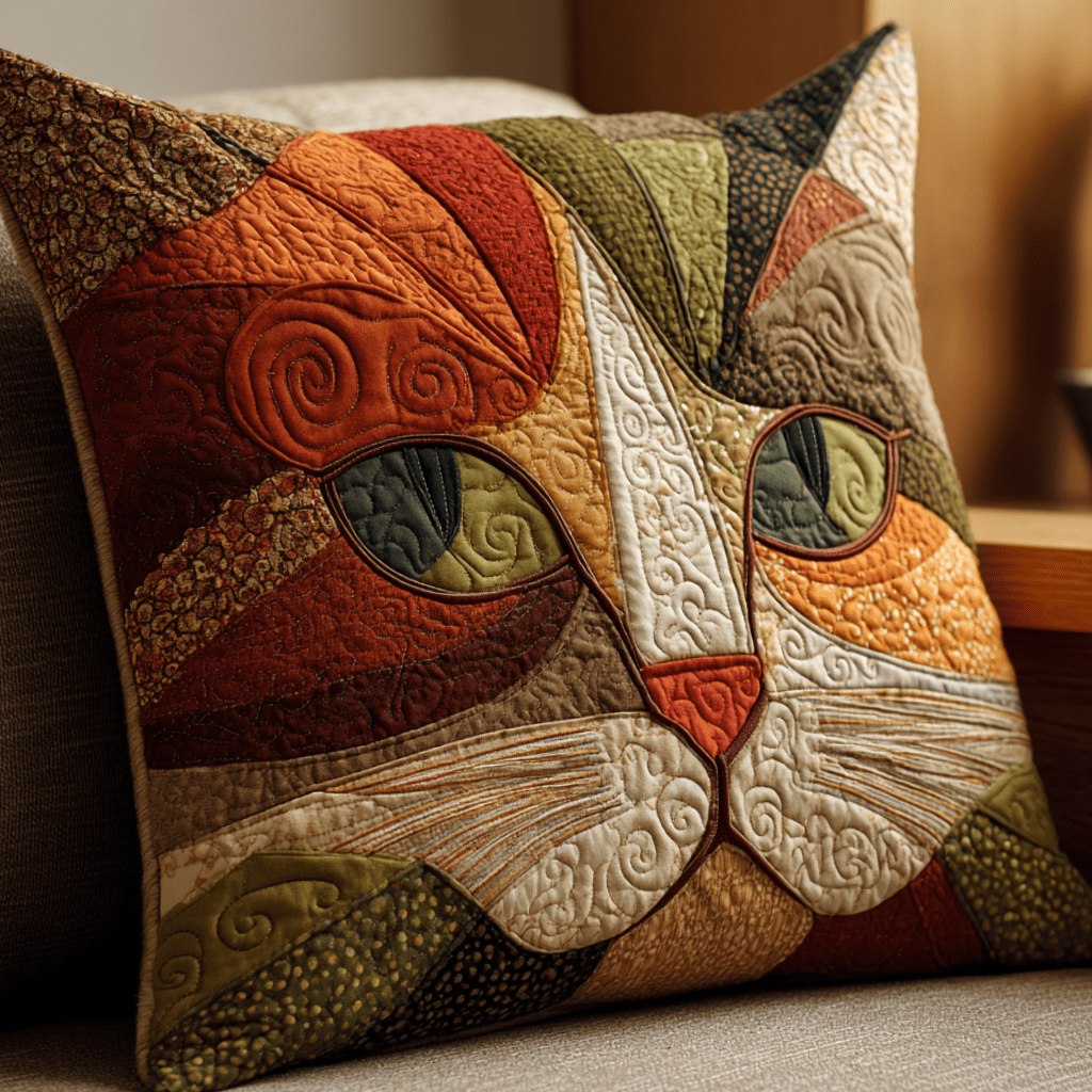 Autumn Gaze Quilted Pillow Case Cute Pillow Covers Cute Gifts For Cat Lovers - Bancroftclothings