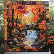 Autumn Maple Path Quilted Blanket Autumn Throw Blanket Great Family Gifts For Christmas - Bancroftclothings