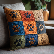 Autumn Paws Quilted Pillow Case Holiday Pillow Cases Presents For Cat Lovers - Bancroftclothings