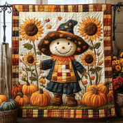 Autumn Scarecrow Quilted Blanket Autumn Throw Blanket Gifts With Skulls On Them - Bancroftclothings