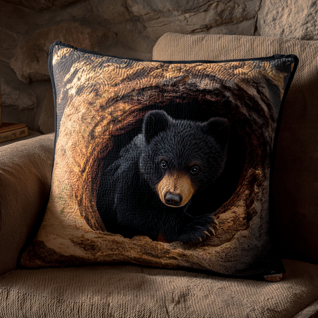Bear Cave Explorer Quilted Pillow Case Decorative Pillow Cases Gifts For Bear Lovers - Bancroftclothings