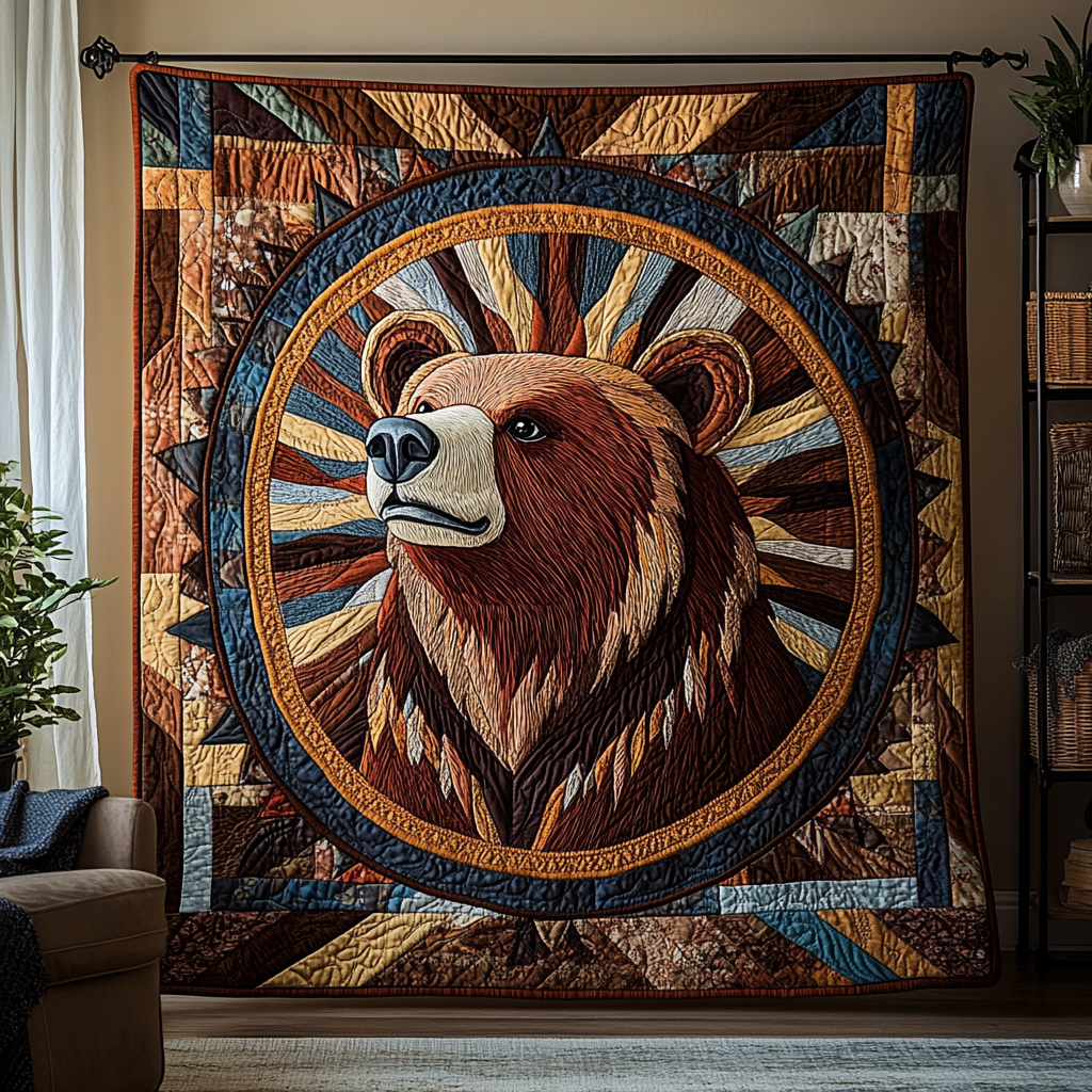 Bear Legend Quilted Blanket Bedroom Xmas Decor Unusual Gifts For Cat Lovers - Bancroftclothings