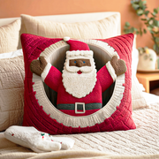 Black Santa Quilted Pillow Case Holiday Pillow Case Christmas Gift Ideas 2025 - Bancroftclothings