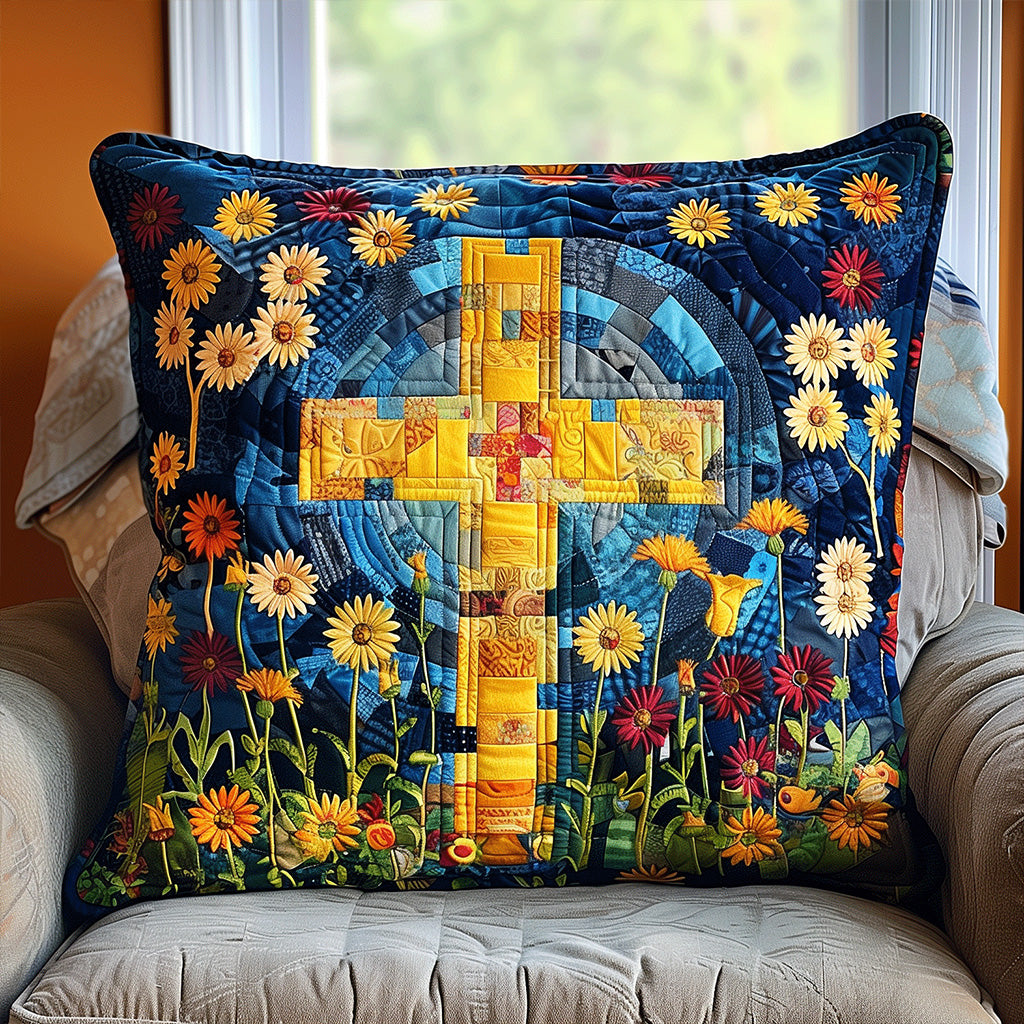 Blessed Garden Quilted Pillow Case Hippie Home Decor Christian Christmas Gifts - Bancroftclothings