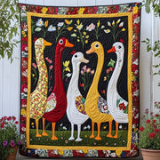 Blooming Duck Day Quilted Blanket Bed Christmas Decor Camping Gifts For Boyfriend - Bancroftclothings