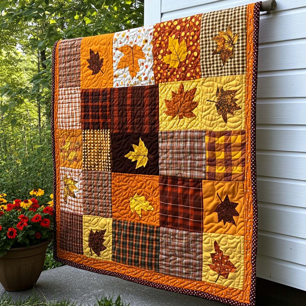 Blooming Fall Lane Quilted Blanket Fall Theme Blanket Elephant Presents For Women - Bancroftclothings