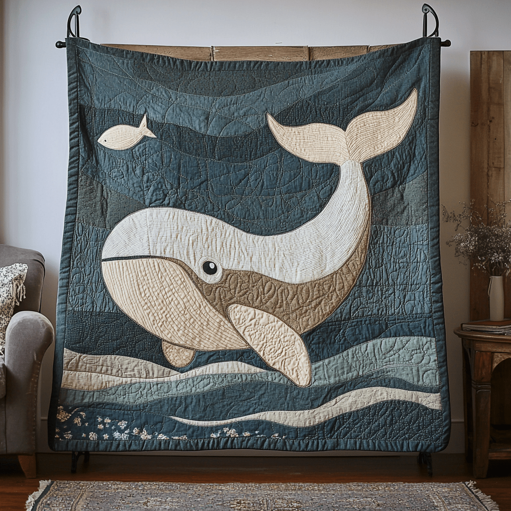 Blue Titan Quilted Blanket Sofa Couch Throw Blanket Best Unique Gifts For Whale Lovers - Bancroftclothings