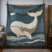 Blue Titan Quilted Blanket Sofa Couch Throw Blanket Best Unique Gifts For Whale Lovers - Bancroftclothings