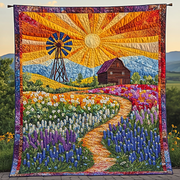 Bluebonnet Blooms Quilted Blanket Best Couch Throw Blanket Christmas Gifts For Relatives - Bancroftclothings