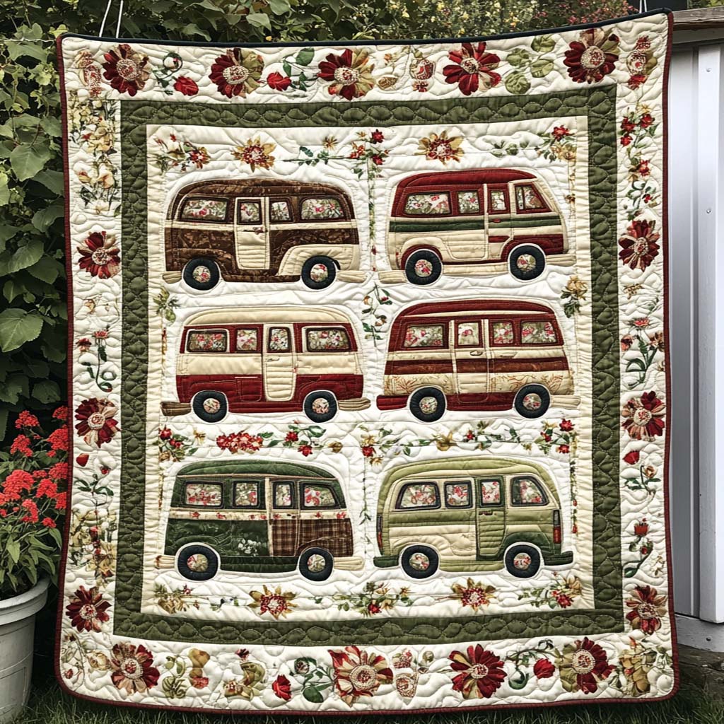 Boho Camper Quilted Blanket Best Throw Blanket Themed Camping Gifts Items - Bancroftclothings