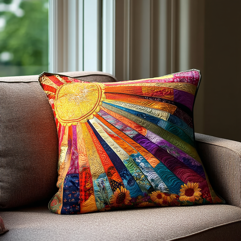 Bright Meadow Quilted Pillow Case Best Throw Pillow Covers Birthday Gifts For Friends - Bancroftclothings