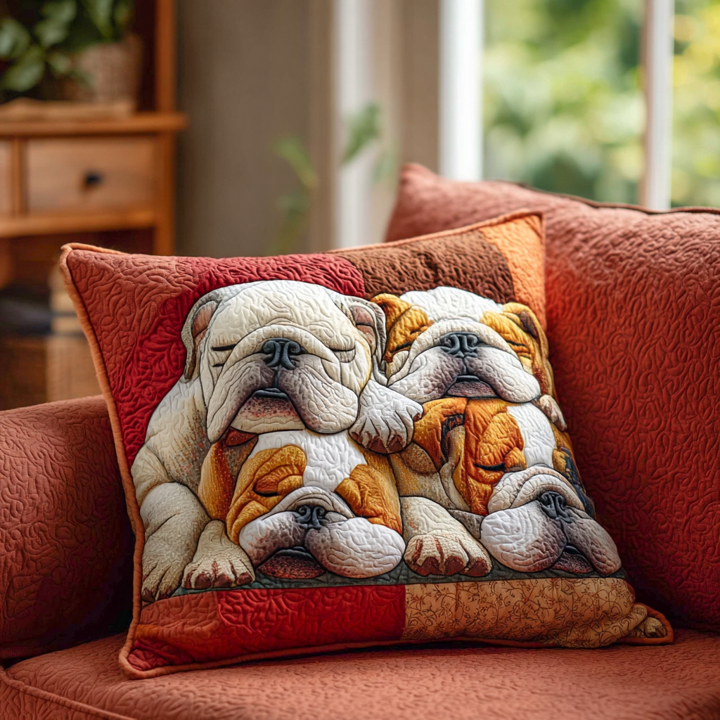 Bulldog Nap Haven Quilted Pillow Case Christmas Pillow Covers Gifts For French Bulldog Lovers - Bancroftclothings