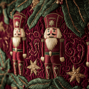 Burgundy Nutcrackers Quilted Tree Skirt Celebrate Without Compromise Protect Floors in Style - Bancroftclothings