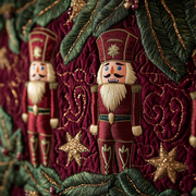 Burgundy Nutcrackers Quilted Tree Skirt Perfect Gift Merch For Her - Bancroftclothings