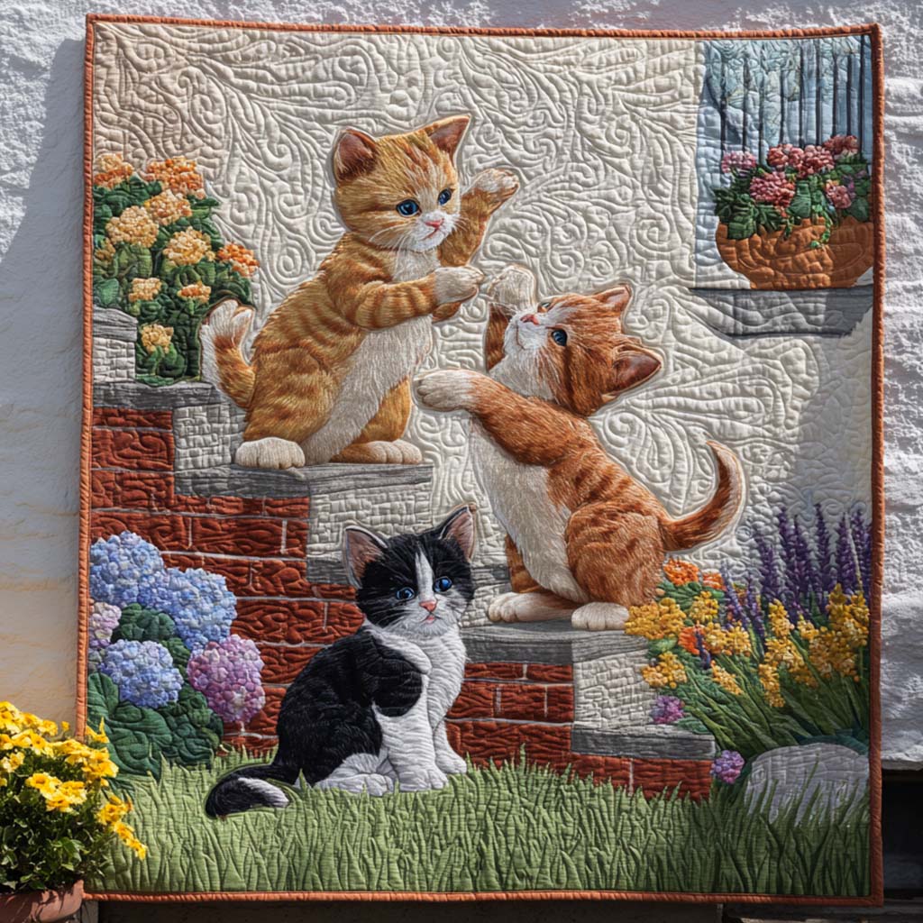 Cat Petals Quilted Blanket Christmas Bedroom Decor Cat Presents For Women - Bancroftclothings