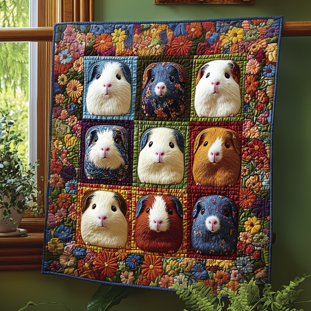 Cavy Cuddles Quilted Blanket Best Couch Throw Blanket Cool Gifts For Animal Lovers - Bancroftclothings