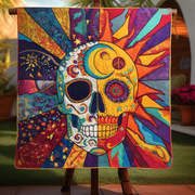 Celestial Calavera Quilted Blanket Day Of The Dead Blanket Family Christmas Present Ideas - Bancroftclothings