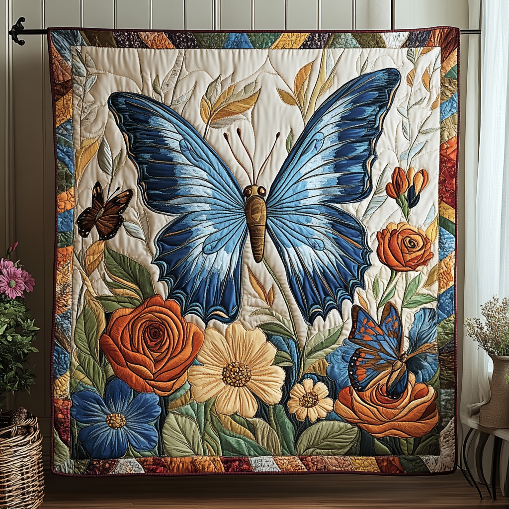 Celestial Flutter Quilted Blanket Bedroom Xmas Decor Butterfly Gifts For Adults - Bancroftclothings
