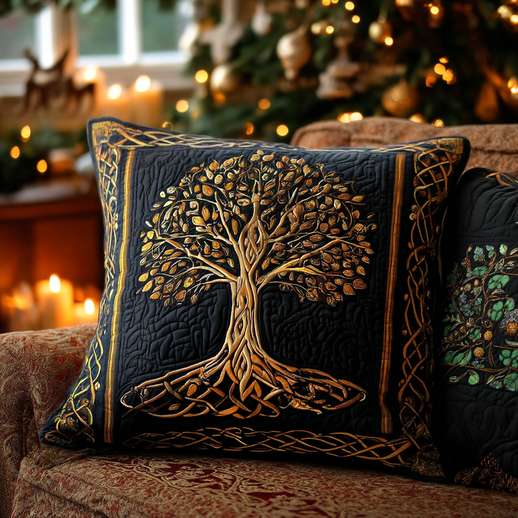 Celestial Tree Quilted Pillow Case Nice Pillow Covers Tree Of Life Gifts For Grangarents - Bancroftclothings