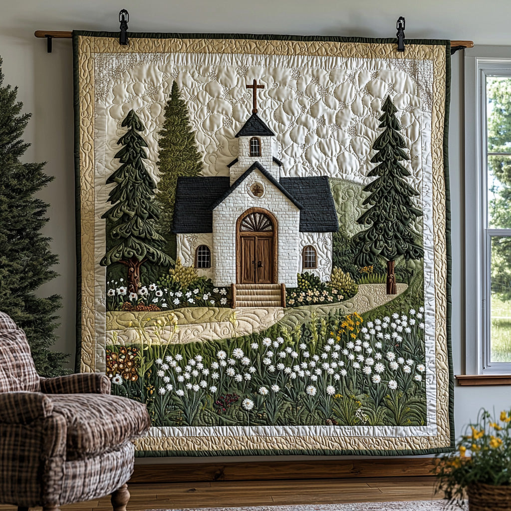Chapel Bloom Quilted Blanket Christmas Bedroom Decor Christian Present Ideas - Bancroftclothings