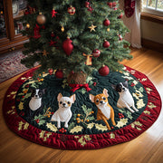 Chihuahua Miracle Quilted Christmas Tree Skirt Popular Gift Merch for Christmas Enthusiasts Adorable Holiday Tree Skirt for Cozy Spaces - Bancroftclothings