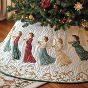 Christmas Angel Quilted Tree Skirt Best Holiday Xmas Surround Tree Base Cover Indoor Decorations Xmas Presents - Bancroftclothings