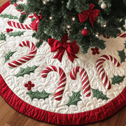 Christmas Candy Canes Quilted Tree Skirt Celebrate Love and Style with a Thoughtful Tree Skirt - Bancroftclothings