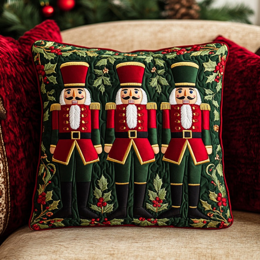 Christmas Nutcracker Quilt Pillow Case Hypoallergenic Pillow Cover for Sensitive Skin - Bancroftclothings