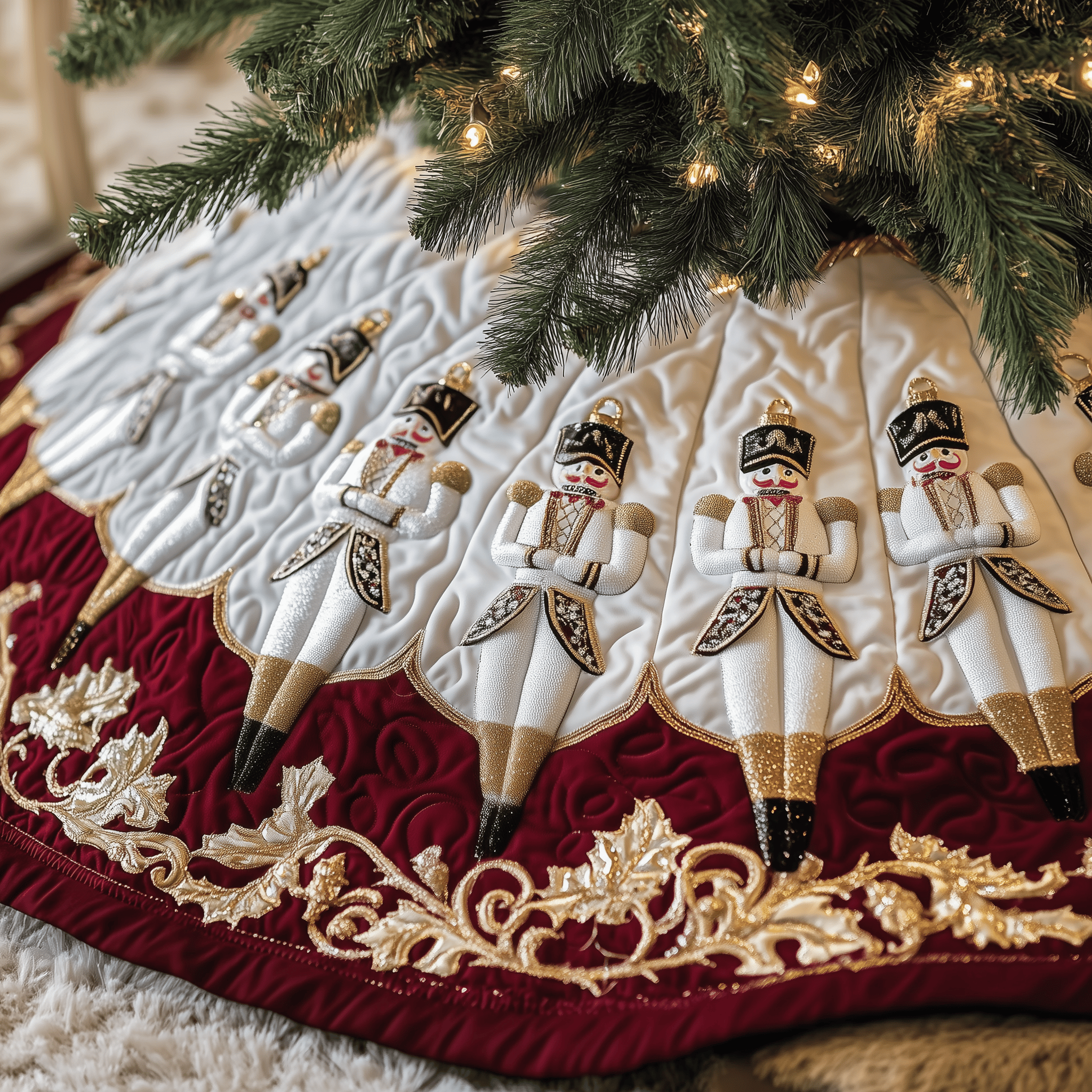 Christmas Nutcracker Quilted Tree Skirt Relax This Christmas with a Floor-Safe Tree Skirt - Bancroftclothings