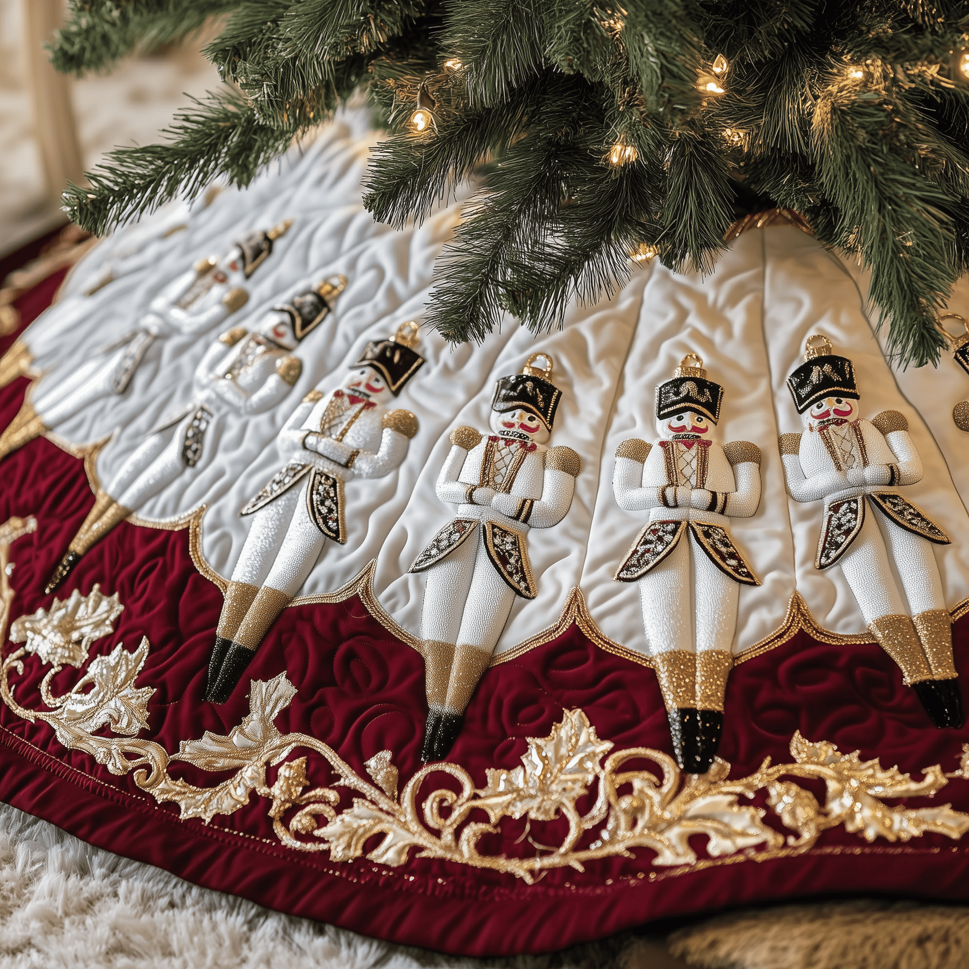Christmas Nutcracker Quilted Tree Skirt Relax This Christmas with a Floor-Safe Tree Skirt - Bancroftclothings