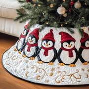 Christmas Penguin Quilted Tree Skirt Feel the Magic of the Holidays Without Worry - Bancroftclothings
