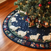 Christmas Sheep Quilted Tree Skirt Best New Year Gift Merch - Bancroftclothings