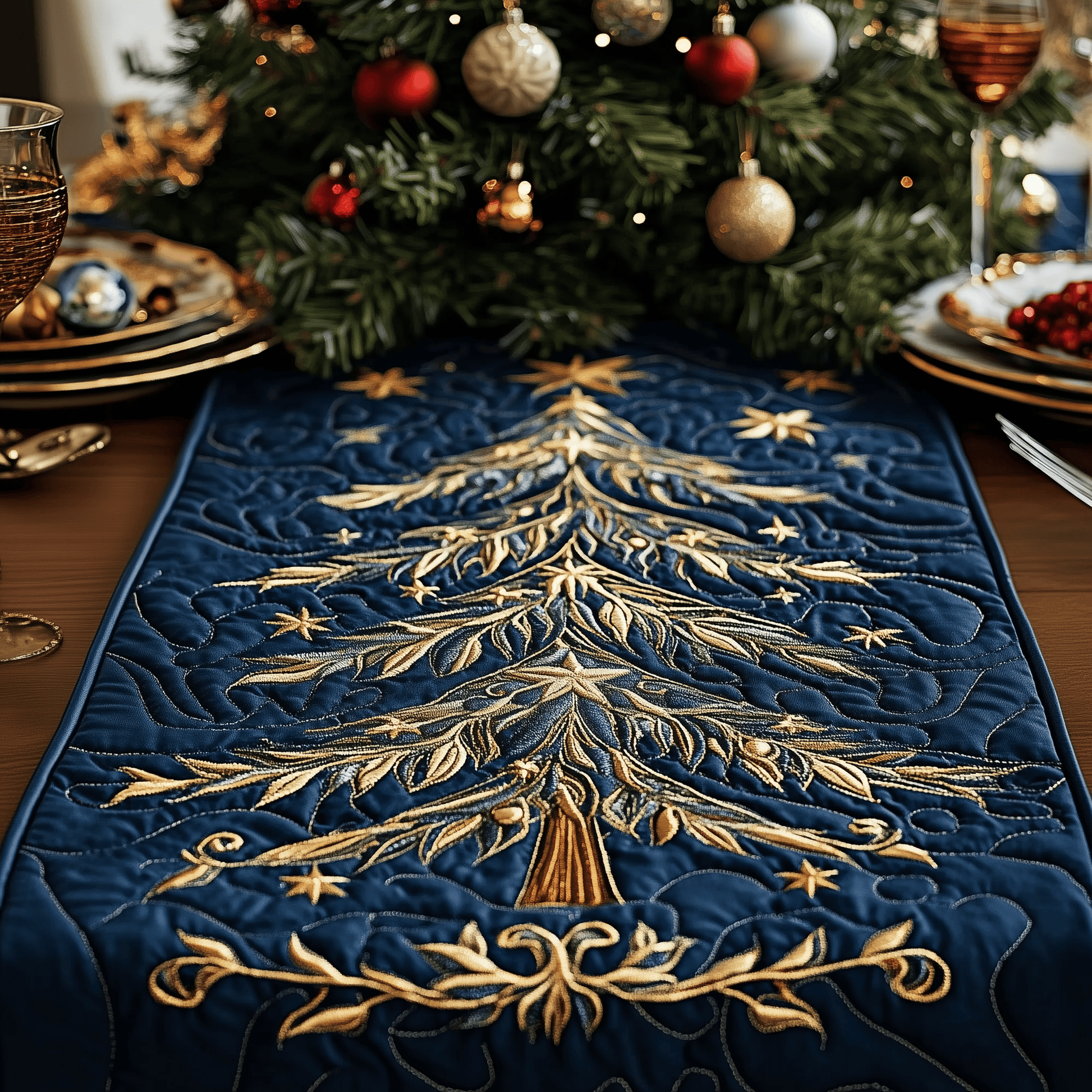 Christmas Tree Quilted Table Runner A Timeless Holiday Accent - Bancroftclothings