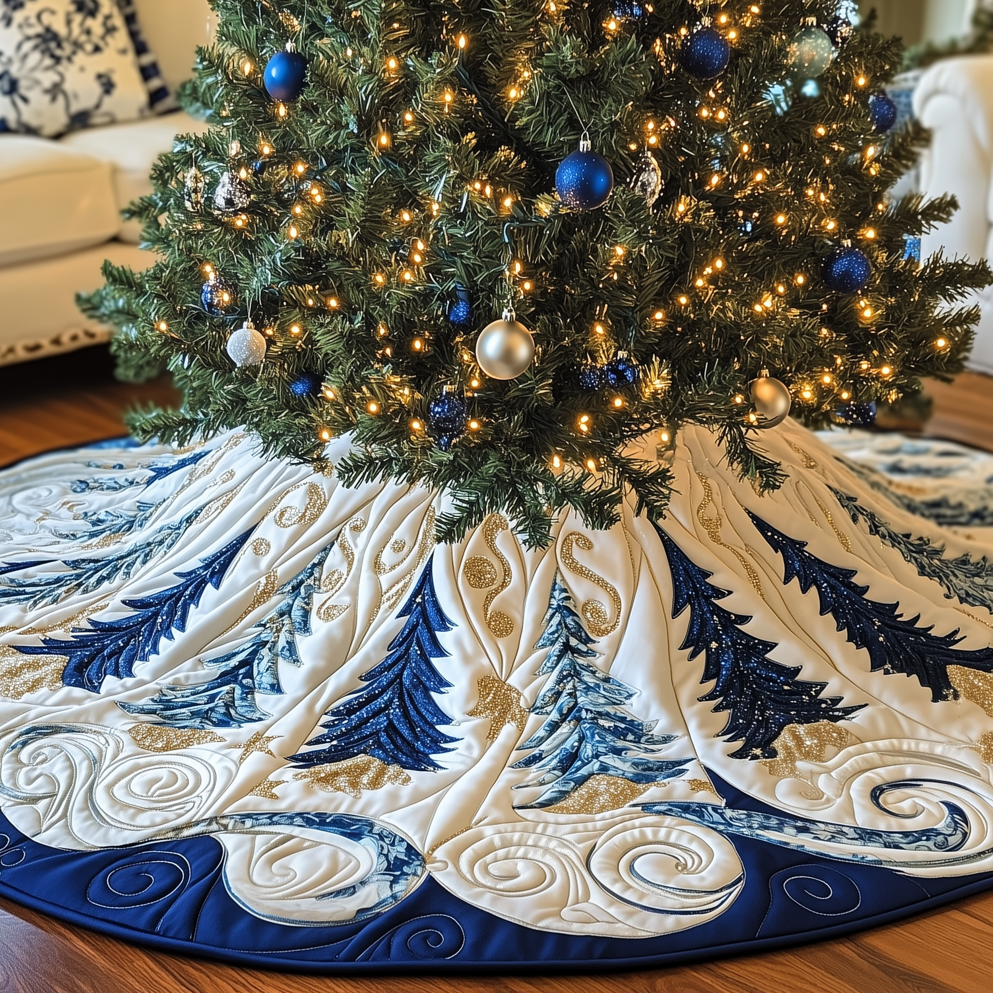 Christmas Tree Quilted Tree Skirt Feel Closer to Home with Safe Holiday Decor - Bancroftclothings