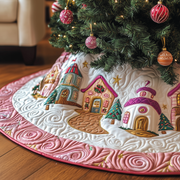 Christmas Village Quilted Tree Skirt Feel the Spirit of Giving with a Safe Tree Skirt - Bancroftclothings