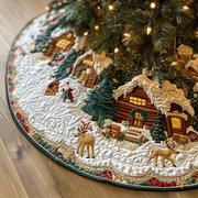 Christmas Winter Wonderland Quilted Tree Skirt Best Hoilday Tree Skirt Xmas Tree Surround Indoor Christmas Decorations - Bancroftclothings