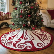 Classic Peppermint Candy Quilted Tree Skirt Feel the Holiday Spirit with a Safe and Chic Tree Skirt - Bancroftclothings