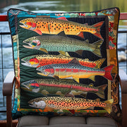 Colorful Salmon River Gems Quilted Pillow Case Animal Home Decor Fish Lover Gifts - Bancroftclothings