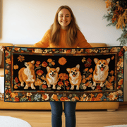 Corgi Autumn Vibe Quilted Table Runner Cute Decorarions Dog Lover Corgi Gifts For HIm - Bancroftclothings