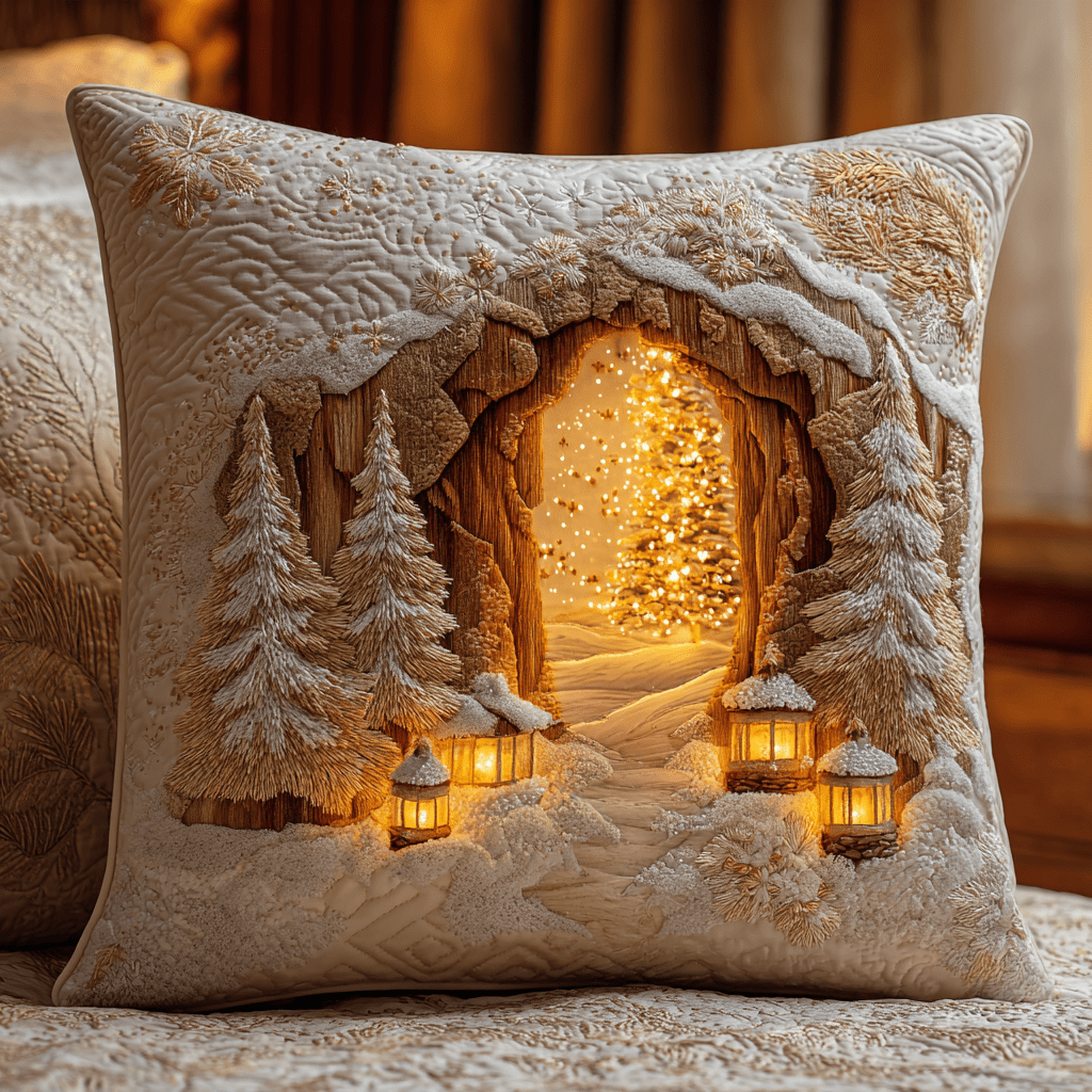 Cozy Pine Depth Quilted Pillow Case Christmas Pillow Covers Best Xmas Gifts For Wife - Bancroftclothings