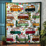 Cozy Travel Blooms Quilted Blanket Sofa Couch Throw Blanket Great Presents For Camping Lovers - Bancroftclothings